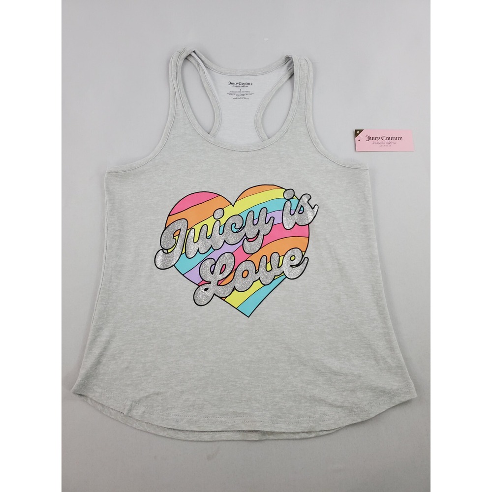 Juicy Couture women tee t-shirt sleepwear JC7449H grey cotton Love sz S $36